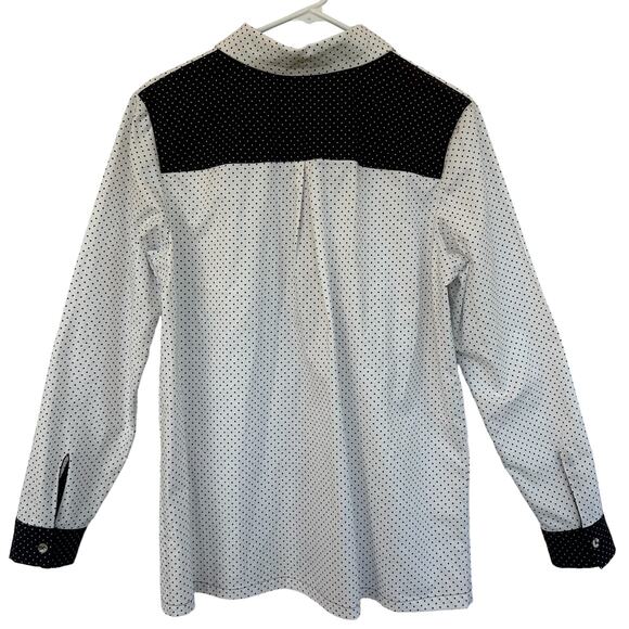 VTG Polka Dot Colorblock Button Up Shirt Womens SZ M/L Western Cowgirl Contrast - Picture 2 of 10